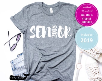 Senior 2018 and Senior 2019 SVG, PNG, and Studio3 files. Graduation SVG.
