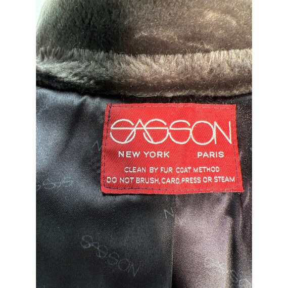 Sasson Faux Fur Jacket Womens Medium Brown Lined … - image 8