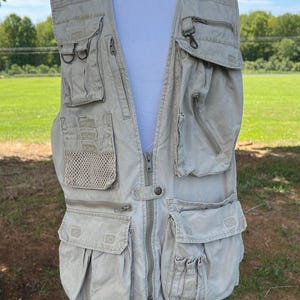 Gilet Vintage Banana Republic Homme Taille M - Coton Beige - Safari, Randonnée