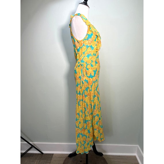 Vintage Betsey Johnson Wrap Dress Medium Turquois… - image 4