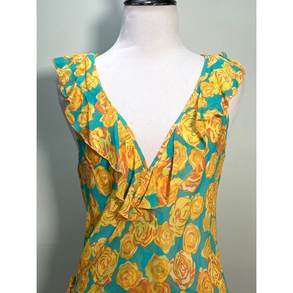 Vintage Betsey Johnson Wrap Dress Medium Turquois… - image 2