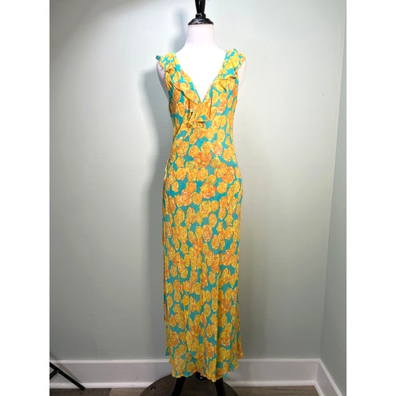 Vintage Betsey Johnson Wrap Dress Medium Turquois… - image 1