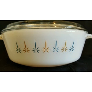 Fire-King Anchor Hocking Casserole w/ Lid Vintage 60s Candleglow 1.5 Quart #37
