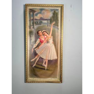 Vintage Embossed Ballet Picture 3D Wall Art 10x21 Framed Dimensions III Dancers
