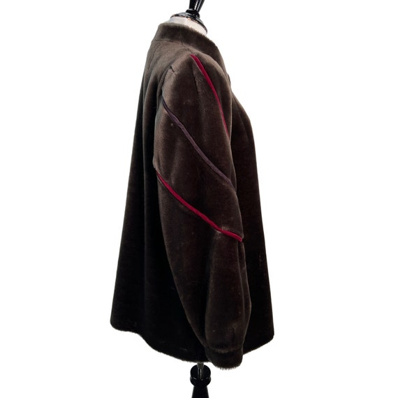 Sasson Faux Fur Jacket Womens Medium Brown Lined … - image 6