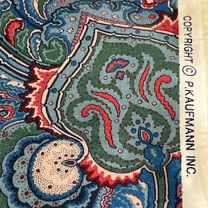 P Kaufmann Decorator Fabric Cotton Upholstery Roses Flourishes Chintz Vtg 90s image 9