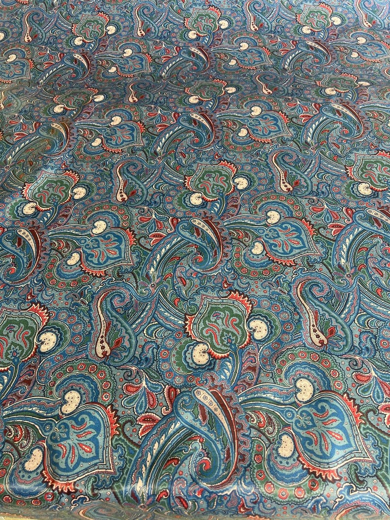 P Kaufmann Decorator Fabric Cotton Upholstery Roses Flourishes Chintz Vtg 90s image 4