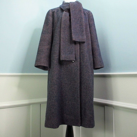 Vintage Cohen & Ruskin NY Wool Coat Large Tie Neck