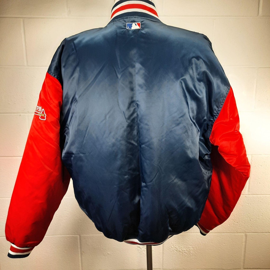 Vtg Atlanta Braves Starter Jacket Mens Large Authentic Diamond Etsy