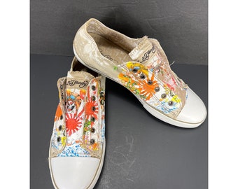 Ed Hardy Sneakers Low Top Laceless Mens 