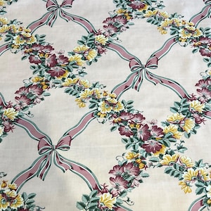 Vintage Waverly Schumacher Möbelbezugsstoff Rosen Spalier Nantucket Floral BTY