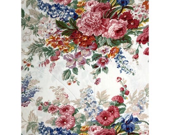 Vintage Ralph Lauren Southhampton Floral King Flat Sheet Cottage