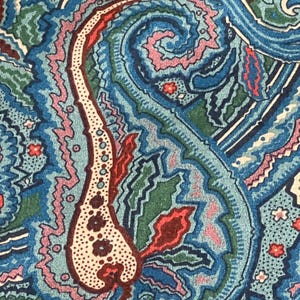 P Kaufmann Decorator Fabric Cotton Upholstery Roses Flourishes Chintz Vtg 90s image 2