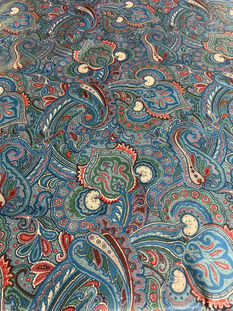 P Kaufmann Decorator Fabric Cotton Upholstery Roses Flourishes Chintz Vtg 90s image 6