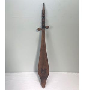 Vintage Hand Carved Wood Hasapi Batak Lute Instrument Indonesia 25&quot;