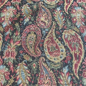 Tapiz vintage con estampado paisley, estilo boho, jacquard brocado, cortado a medida.