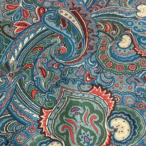P Kaufmann Decorator Fabric Cotton Upholstery Roses Flourishes Chintz Vtg 90s