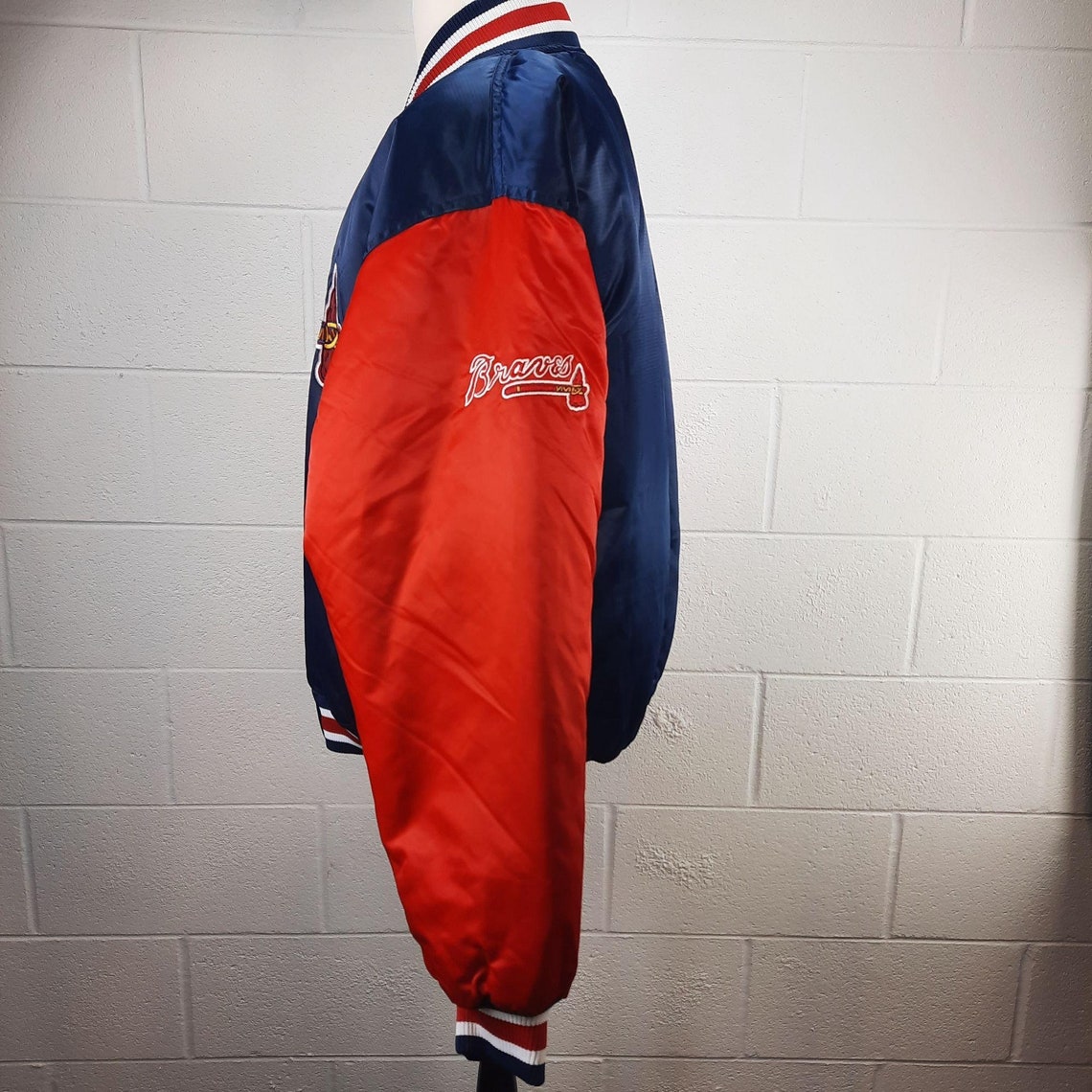 Vtg Atlanta Braves Starter Jacket Mens Large Authentic Diamond Etsy