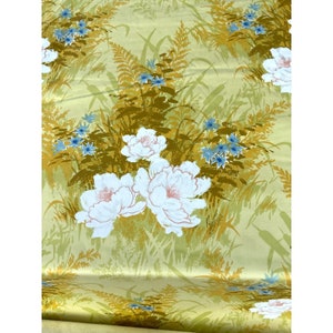 Vintage Cohama Fabric Yellow Green Floral Country Pattern Home Decor By The Yard