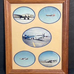 Fighter Planes Photos Collage WWII Vietnam Era Framed Armed Forces Military USA