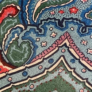 P Kaufmann Decorator Fabric Cotton Upholstery Roses Flourishes Chintz Vtg 90s image 7