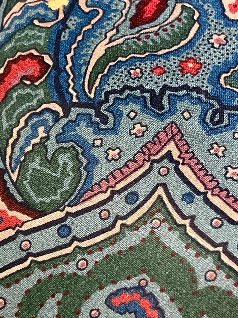 P Kaufmann Decorator Fabric Cotton Upholstery Roses Flourishes Chintz Vtg 90s image 7