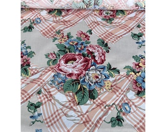 P Kaufmann Decorator Fabric Cotton Floral Kerchief Chintz Vintage 90s By The Yard