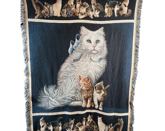 Cat Fringe Blanket - Etsy