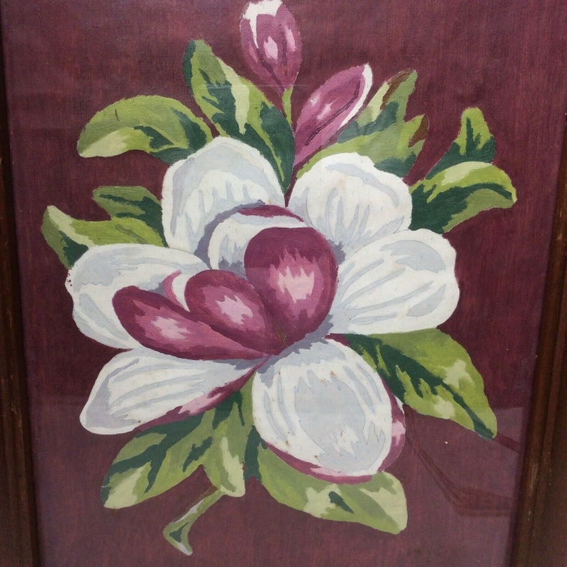 Vintage Paint by Number PBN Magnolia Completed Framed 14.5 x Etsy