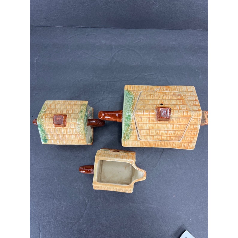 Vintage Cottage Ware Tea Set 3 Piece Set Teapot Sugar Creamer Lidded ...