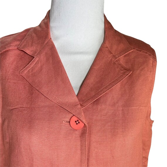 Moygashel Linen Shirt Dress Womans 6 Coral Button… - image 5