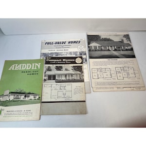 Vintage huisplattegronden catalogi jaren 50/60 plattegronden architectuur 4 stuk