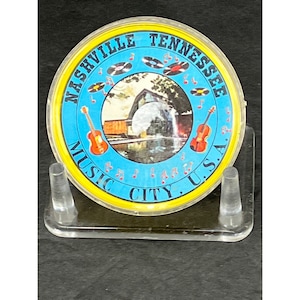 VTG Nashville Tennessee Speelkaarten Plastic Hoes Rond Music City USA Souvenir