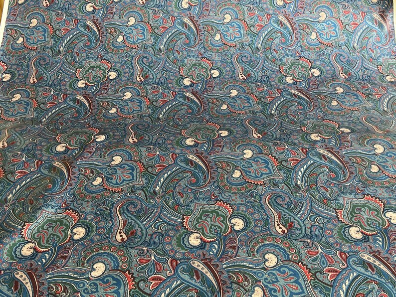P Kaufmann Decorator Fabric Cotton Upholstery Roses Flourishes Chintz Vtg 90s image 3