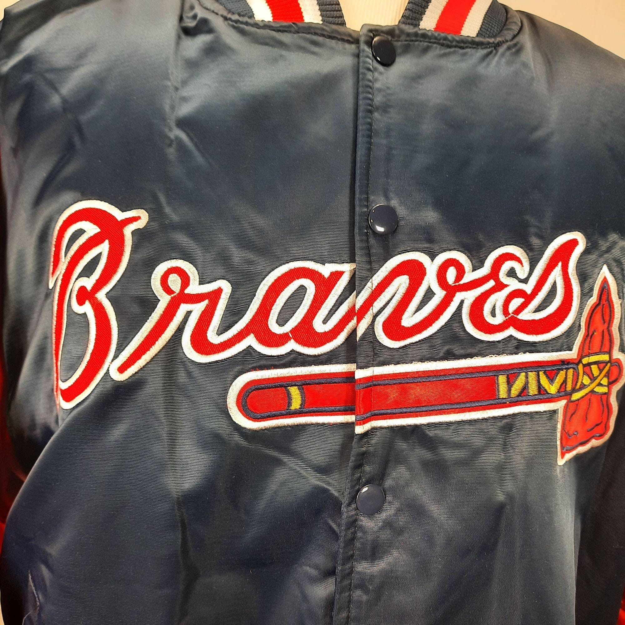 Vtg Atlanta Braves Starter Jacket Mens Large Authentic Diamond | Etsy