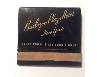 Vintage Matchbook Barbizon Plaza Hotel Central Park New York Unstruck