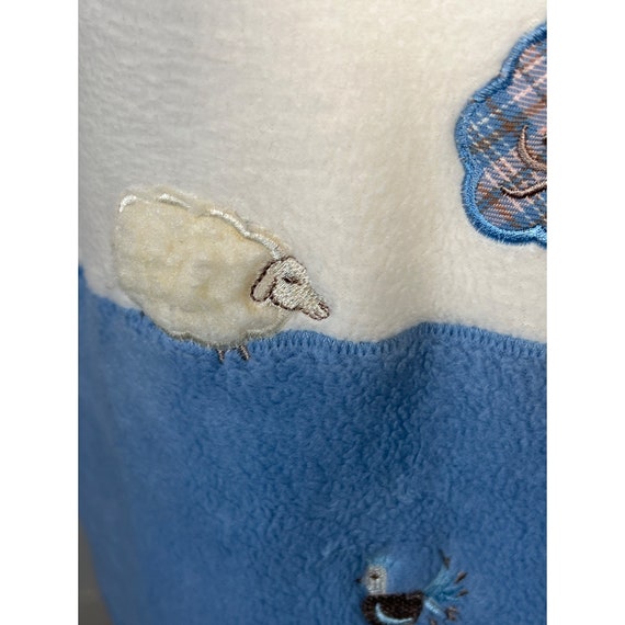 Fleece Shacket Medium Ivory Blue Farm Lambs Embro… - image 7