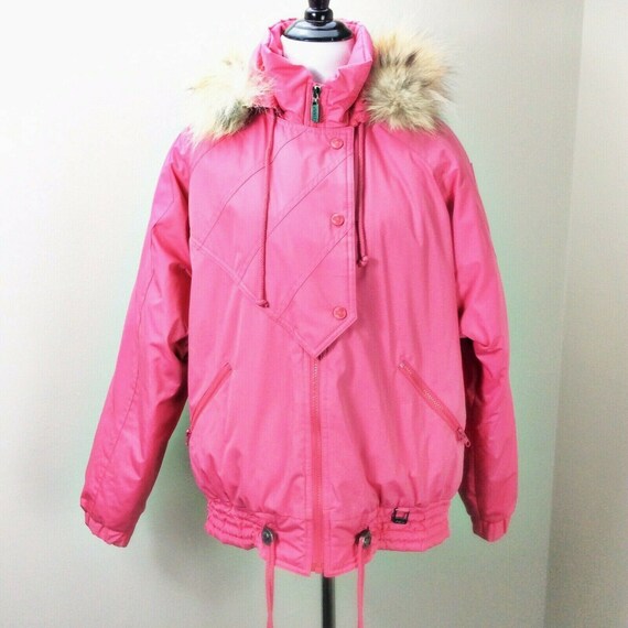 Vintage FERA Skiwear Jacket Womans 12 Pink Snow S… - image 1