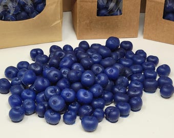 Wax Blueberry Embeds Candle Making | Realistic Blueberries| Scented Fruit | Fake Food  | 128 Count