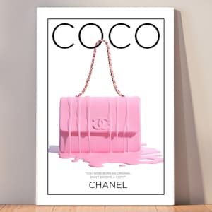 Coco Chanel MATTE POSTER PRINT Fashion Pink Logo Luxury Wall Art Melting  Purse Motivational Quotes Gift for Her Free Shipping