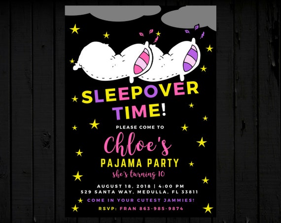sleepover invitation sleepover birthday invitations teenage girls sleep over party slumber party invitation teen sleepover invitation teenage sleepover invitations