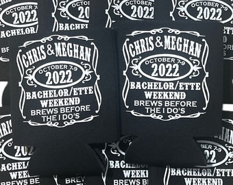 Personalized Bachelor Party Can Cooler: Brews Before I Do's