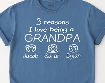 Custom Grandpa Shirt with Grandkids Names, Customized Father's Day Gift for Grandparent, Personalized Grandpa Shirt with Grandchildren Names