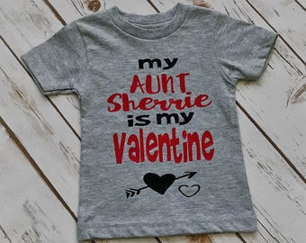 My Aunt is my Valentine Gift for Nephew Gift From Aunt Auntie's Boy Nephew Baby Shower Gift Boys Valentine Shirt Valentine's Day Gift