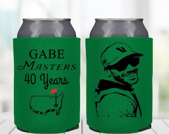 Face Photo Can Cooler, Custom Birthday Party, Face Party Favor, 40th Birthday, Face Picture Can Holder, Masters Theme Can, Face Silhouette
