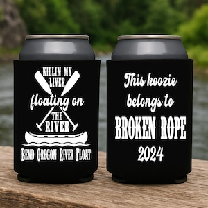 Enfriadores de latas flotantes para río, funda de cerveza "Killin' My Liver Floating on the River", recuerdo de viaje flotante, latas personalizadas para grupos, tubing de río personalizado