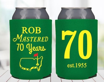 Mastered 70th Birthday Can Coolers: Golf Party Favors