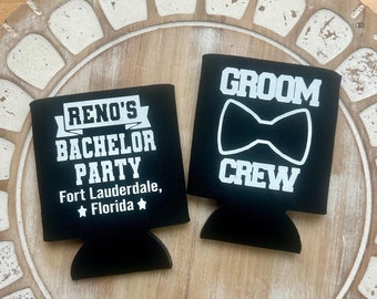 Personalized Groom Crew Can Cooler: Bachelor Party Favor