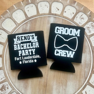 Groom Crew Can, Bachelor Party Can Cooler, Bachelor Party Favor, Bachelor Party Gift, Wedding Party Favor, Groom Can Cooler