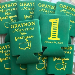 Masters Party Favors, Masters His, First Birthday Favor, Golf Birthday Party, Mastered First Year, Let's Par-Tee, Masters First Year Can
